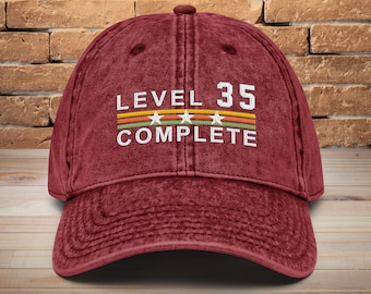 35th Anniversary Hat: Retro Embroidered Vintage Cap