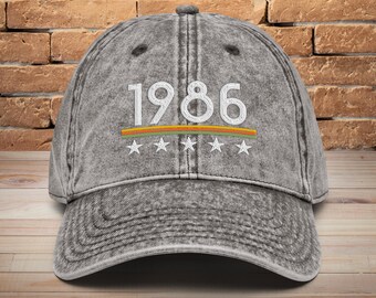 40th Birthday Gift Beanie Hat – Blue Fabric Cap, Fun Vintage Present Idea
