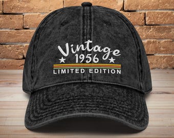 Regalo de 70 cumpleaños • Gorra bordada para hombres y mujeres nacidos en 1956