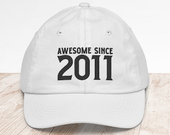 Since 2011 Embroidered Youth Baseball Cap • 12th Birthday Gift