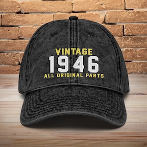 80th Birthday Embroidered Hat • Gift for Man and Woman Born in 1946