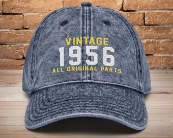 70th Birthday Embroidered Hat • Gift for Man and Woman Born in 1956