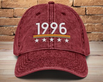 30th Birthday Vintage Embroidered Hat • Born in 1996 Birthday Present