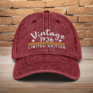 90th Birthday Gift • Embroidered Hat for Men and Women born in 1936