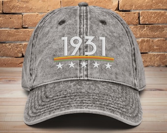 95th Birthday Vintage Embroidered Hat • Born in 1931 Birthday Present