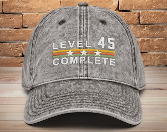 45th Anniversary Hat: Retro Embroidered Cotton Twill Cap