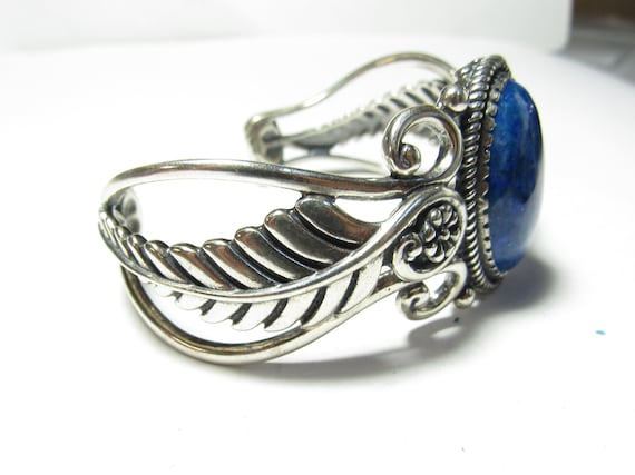 Native American Sterling Silver Cuff Bracelet wit… - image 2