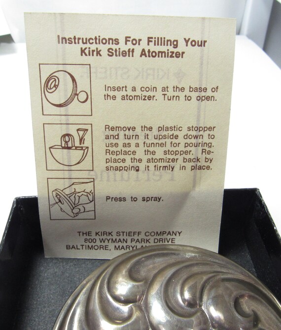 Solid Sterling SILVER Perfume Atomizer by Kirk St… - image 2