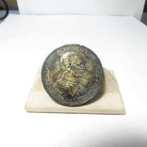 German A 1914 Prussia Funf 5 Mark 90% Silver Coin Wilhelm 11  XF Condition