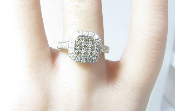 LeVian 14k Solid White Gold Ring with Chocolate a… - image 5