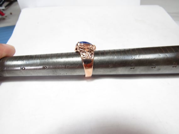 Solid Sterling SILVER Ring with Rose Gold Wash an… - image 3