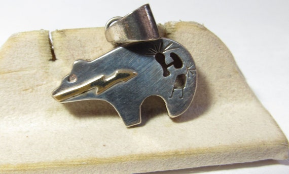 Southwestern Sterling SILVER Spirit Bear Pendant - image 1