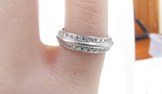 Double Row Natural Diamond Solid Platinum Eternit… - image 4