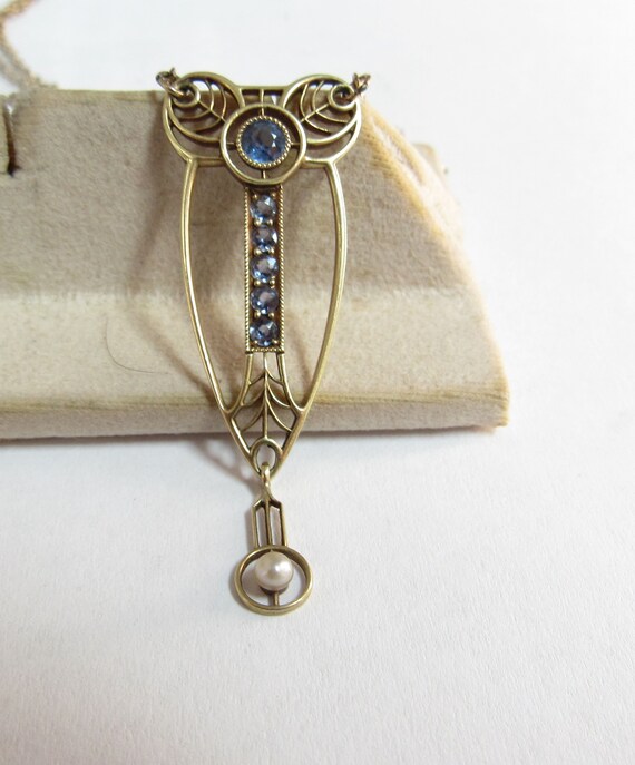 Wonderful Antique 14k GOLD Lavaliere Pendant with 