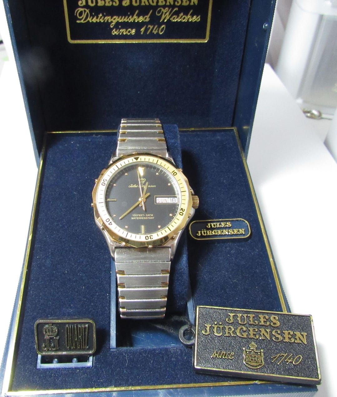VINTAGE Jewels Jurgensen Unisex Day Date Wrist Watch With  display picture 1