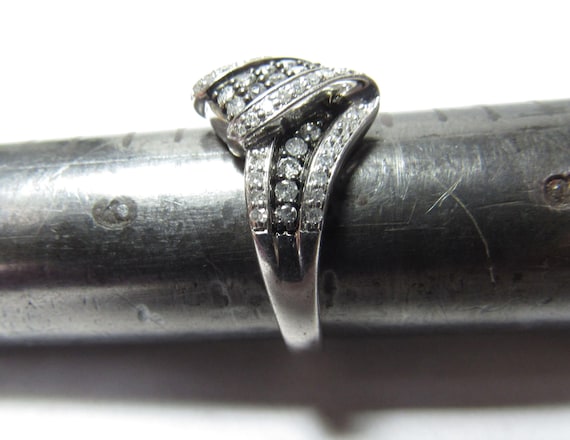 Solid Sterling SILVER Ring with 1/2 ct Total weig… - image 3