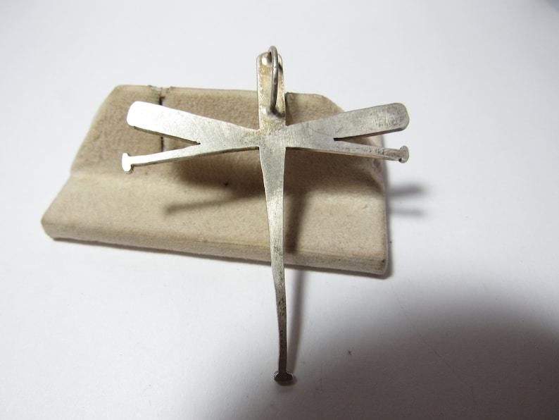 Hand Crafted Sterling BASEBALL BAT CROSS Pendant made 1930S