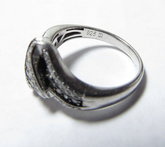 Solid Sterling SILVER Ring with 1/2 ct Total weig… - image 2