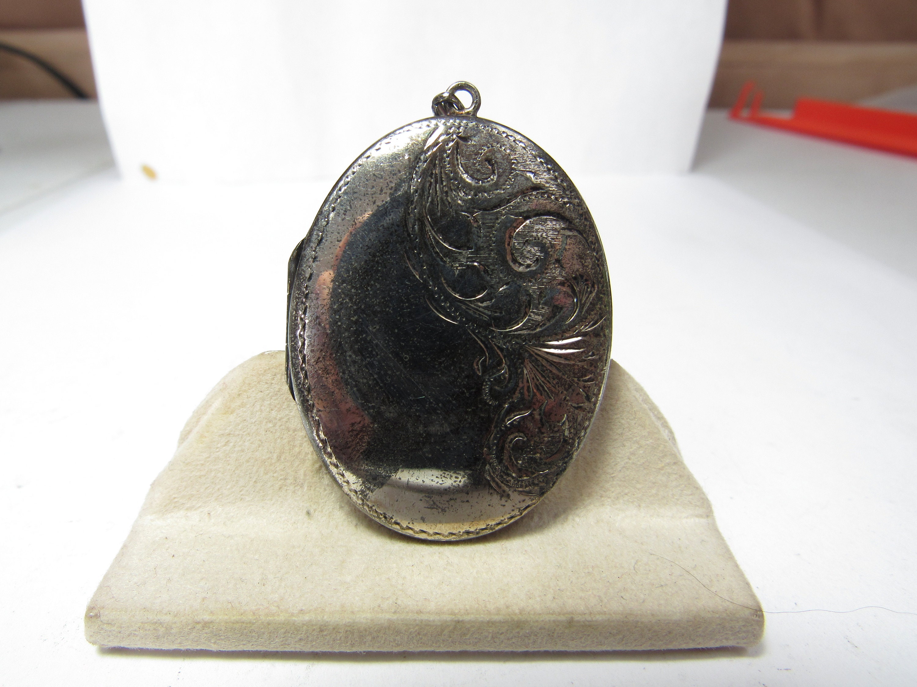 VINTAGE Hand Engraved Large Sterling Locket Etsy