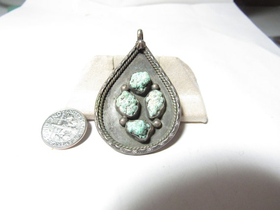 Vintage Pear Shape Solid Sterling Silver Southwes… - image 2