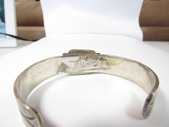 Native American Solid Sterling SILVER Blue Turquo… - image 3