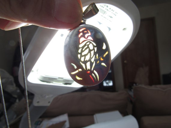 Hand Crafted Solid Sterling SILVER Plique a jour … - image 1