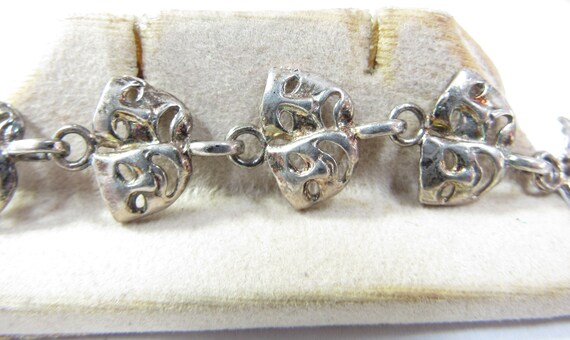 Comedy and Tragedy Sterling SILVER 7 1/4" Bracelet - image 1