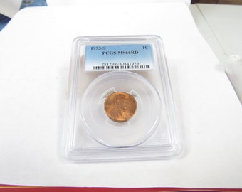 PCGS 1953-S MS66 RD Lincoln Wheat Cent Copper Coin