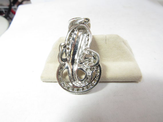 Solid Sterling SILVER Striking COBRA Pendant Iced… - image 3
