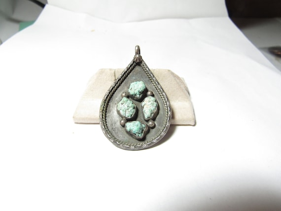 Vintage Pear Shape Solid Sterling Silver Southwes… - image 1