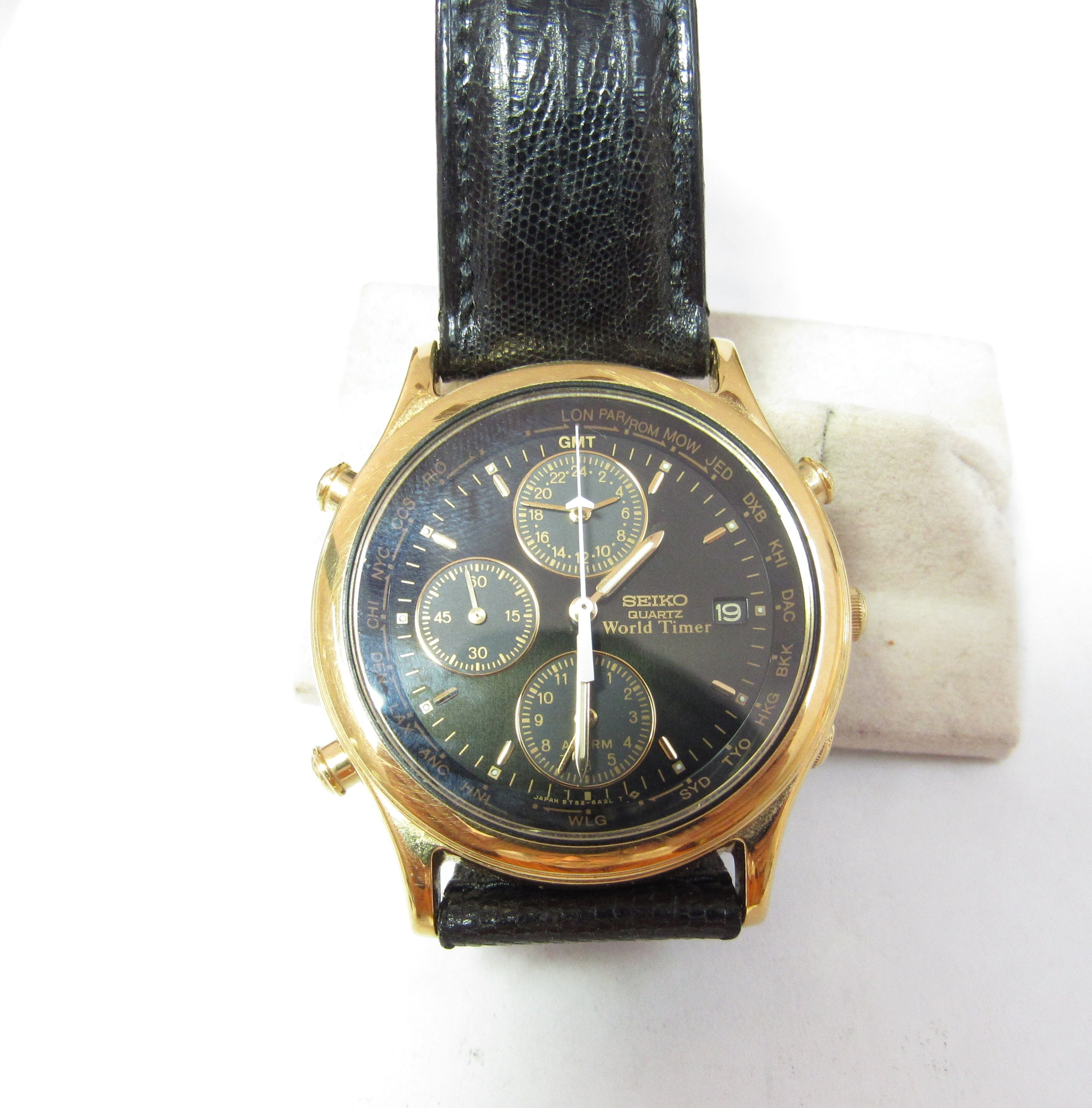 Seiko Men's World Timer Chronograph Wrist Watch Vintage - Etsy
