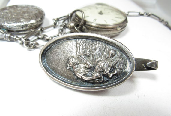 Victorian Sterling SILVER CHATELAINE With Attachm… - image 6