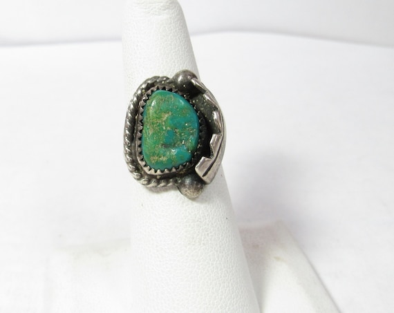 Native American OLD PAWN Solid Sterling SILVER Ri… - image 1