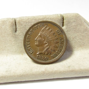 Indian Head Cent 1880 United States Copper Coin Brown AU