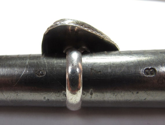 Southwestern Solid Sterling SILVER Ring with Beau… - image 4