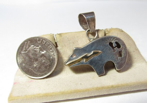 Southwestern Sterling SILVER Spirit Bear Pendant - image 3