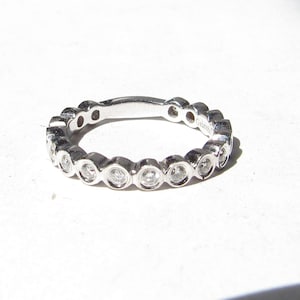 Gabriel & Co 14k White GOLD Ring / Band with 17 Round Brilliant Cut Natural Diamonds