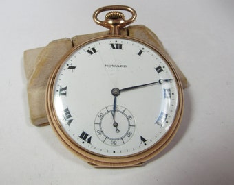 Antique Howard Keystone Pocket Watch Series 7 adjusted 17 Jewel Size 12 Model 1912 / RUNS