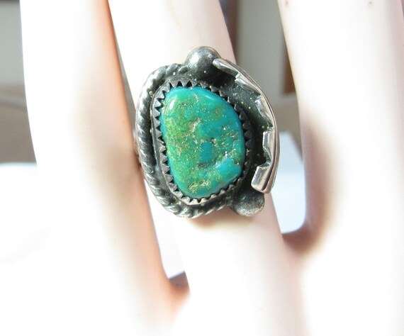 Native American OLD PAWN Solid Sterling SILVER Ri… - image 3