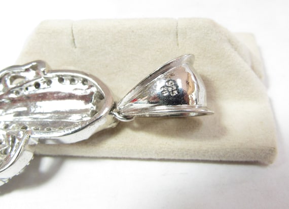 Solid Sterling SILVER Striking COBRA Pendant Iced… - image 4