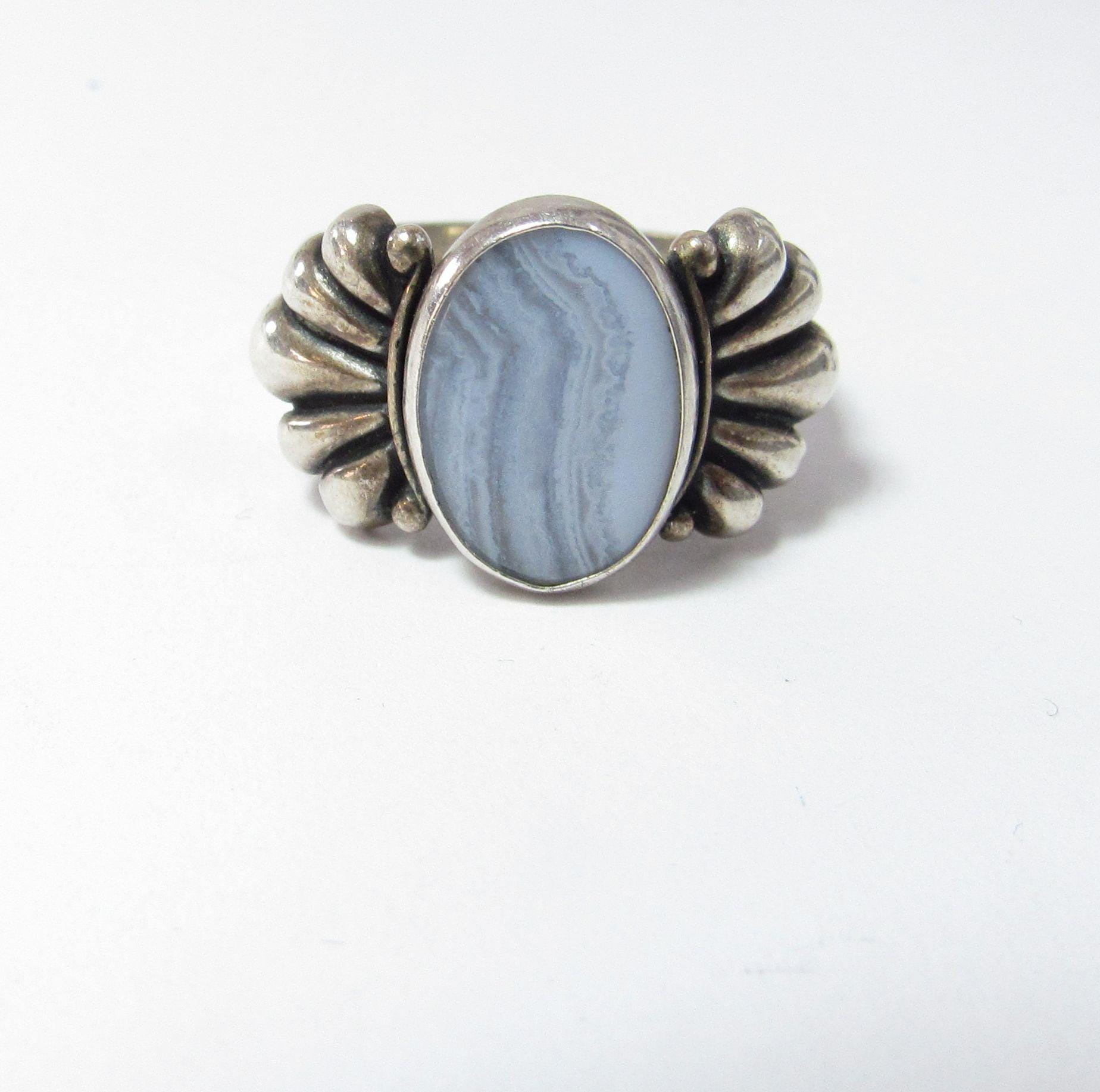 Relios Silver Rings Carolyn Pollack Relios Sterling SILVER Ring With Blue Lace Agate - Etsy