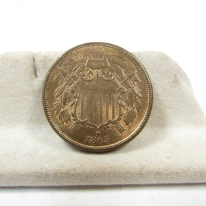 United States 1865 Two Cent Copper Coin MS63 RD BN