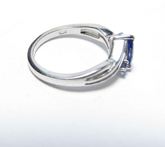 Sterling SILVER Ring with Pear Shape Natural Tanz… - image 2