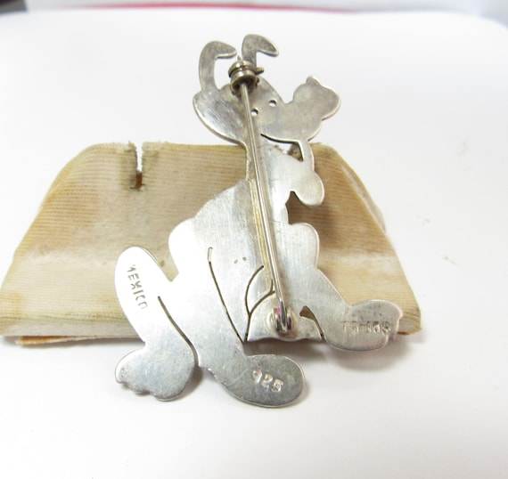 Solid Sterling SILVER Dog Pluto Brooch / Pin - image 3