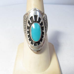 Native American Statement Vintage Ben Nighthorse Campbell Turquoise Sterling Silver Ring Native American Statement Vintage Ben Nighthorse Campbell Turquoise Sterling Silver Ring