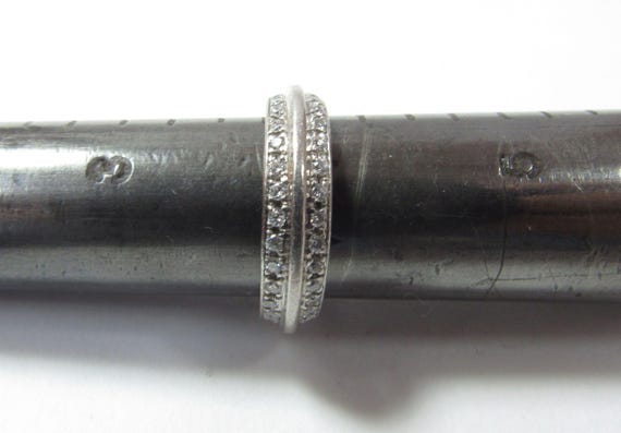 Double Row Natural Diamond Solid Platinum Eternit… - image 3