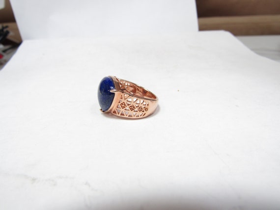 Solid Sterling SILVER Ring with Rose Gold Wash an… - image 2