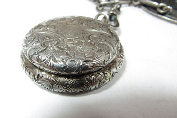 Victorian Sterling SILVER CHATELAINE With Attachm… - image 5