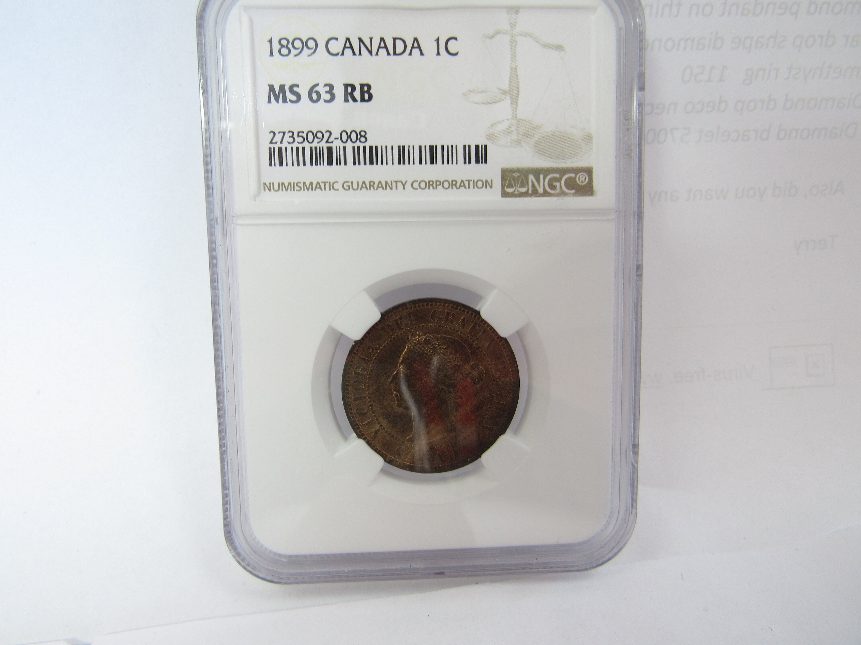 1899年カナダ1セント金貨MS63RB（NGC） - Etsy 日本