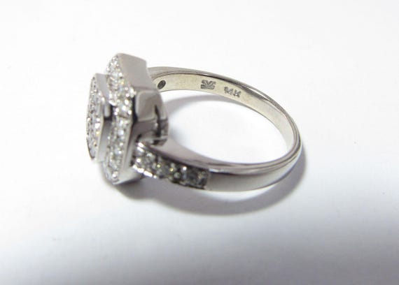 LeVian 14k Solid White Gold Ring with Chocolate a… - image 2